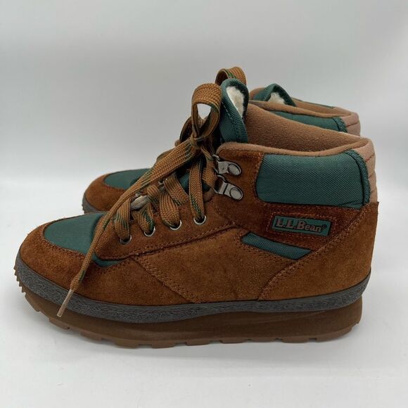 L.L. Bean Sherpa Leather Hiking Boots Kids 5 - Picture 4 of 6